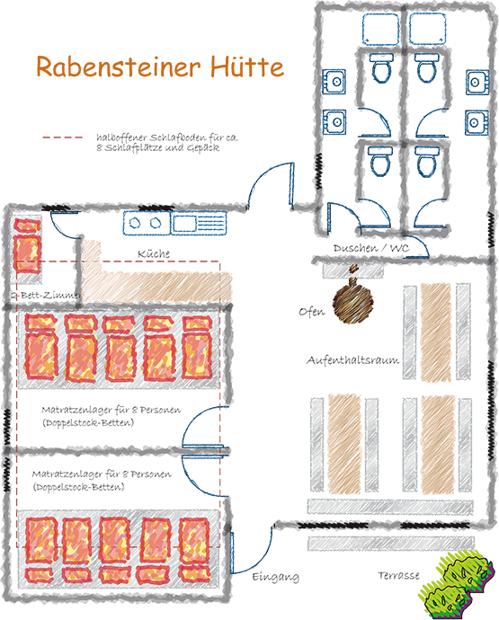 Grundriss Rabensteiner Hütte